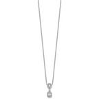 14k White Gold 1/2 carat Lab Grown Diamond VS+ F+ Complete 18 inch Halo Dangle Fashion Necklace