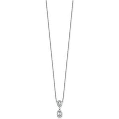 14k White Gold 1/2 carat Lab Grown Diamond VS+ F+ Complete 18 inch Halo Dangle Fashion Necklace