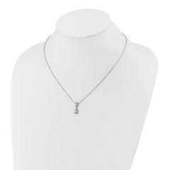 14k White Gold 1/2 carat Lab Grown Diamond VS+ F+ Complete 18 inch Halo Dangle Fashion Necklace