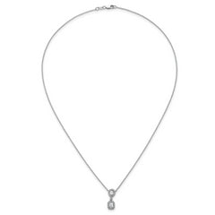 14k White Gold 1/2 carat Lab Grown Diamond VS+ F+ Complete 18 inch Halo Dangle Fashion Necklace