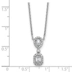 14k White Gold 1/2 carat Lab Grown Diamond VS+ F+ Complete 18 inch Halo Dangle Fashion Necklace