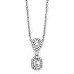 14k White Gold 1/2 carat Lab Grown Diamond VS+ F+ Complete 18 inch Halo Dangle Fashion Necklace
