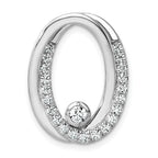 14k White Gold 1/2 carat Lab Grown Diamond VS/SI+ G+ Complete Double Oval Chain Slide Pendant