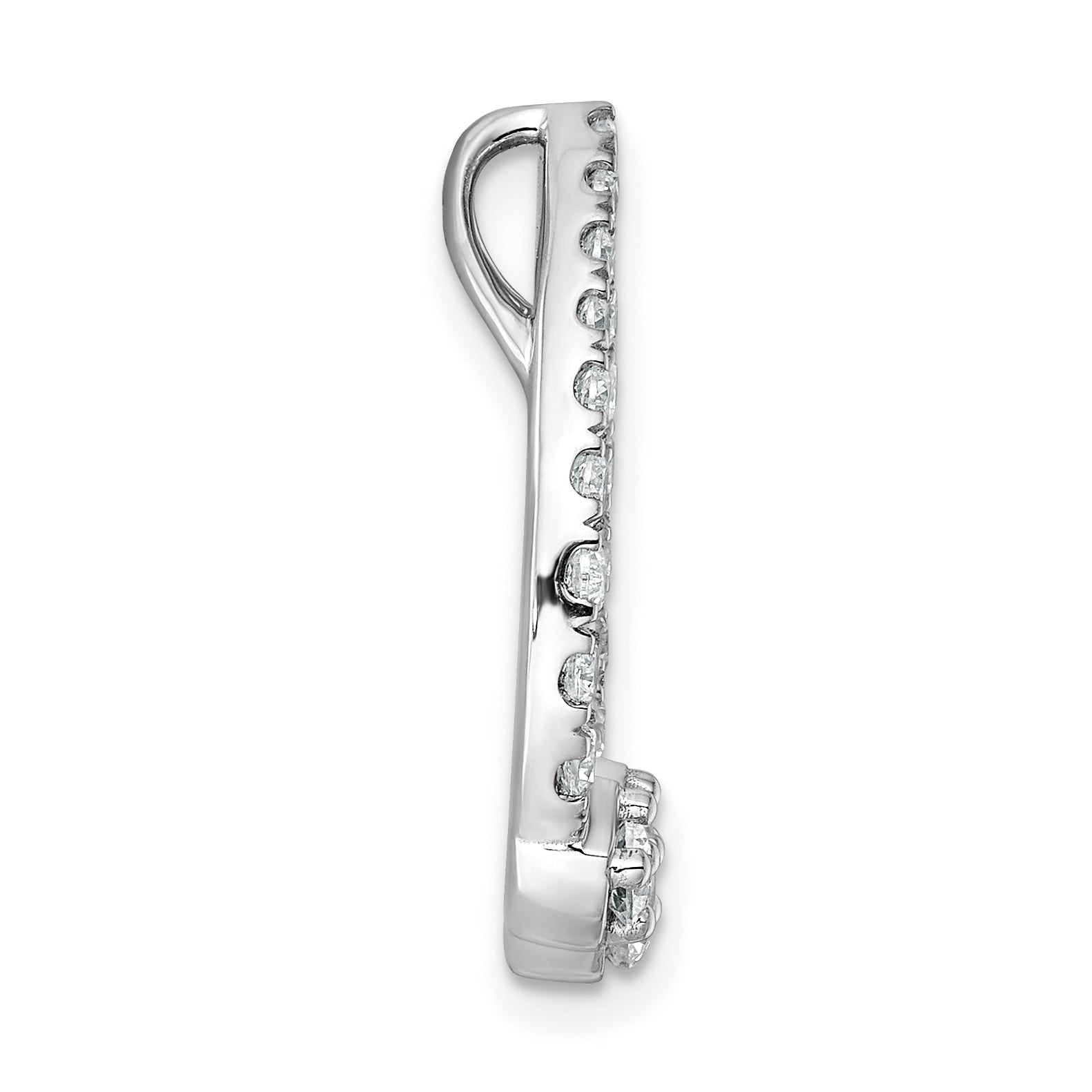 14K White Gold Lab Grown Diamond VS/SI+ G+ Teardrop Chain Slide
