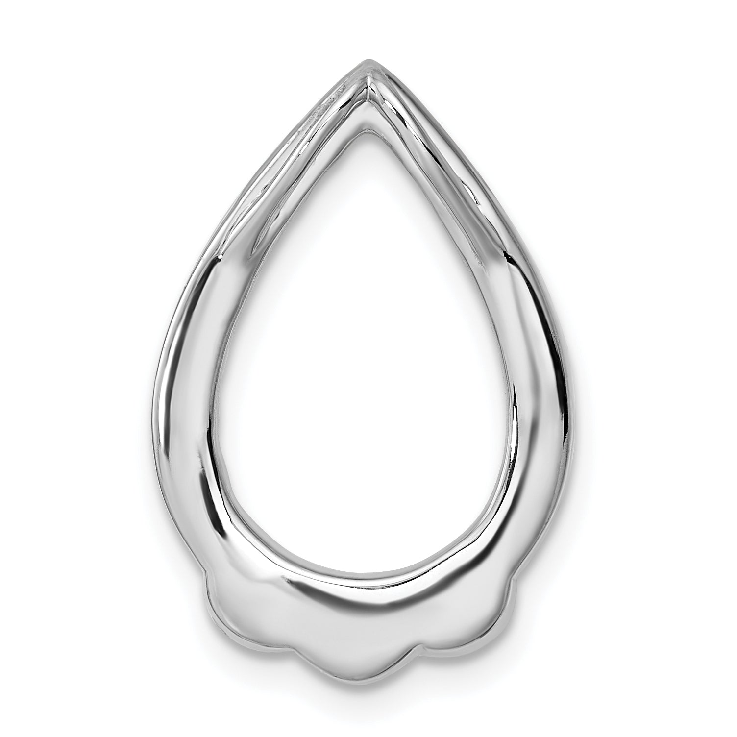 14K White Gold Lab Grown Diamond VS/SI+ G+ Teardrop Chain Slide