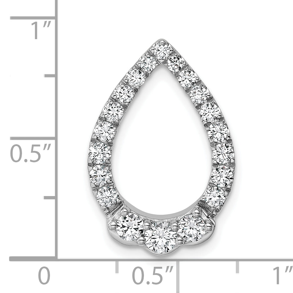 14K White Gold Lab Grown Diamond VS/SI+ G+ Teardrop Chain Slide