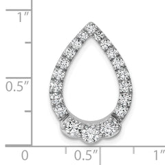 14K White Gold Lab Grown Diamond VS/SI+ G+ Teardrop Chain Slide
