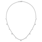 14k White Gold 1 3/4 carat Lab Grown Diamond VS/SI+ G+ Eleven Station 18 inch Necklace