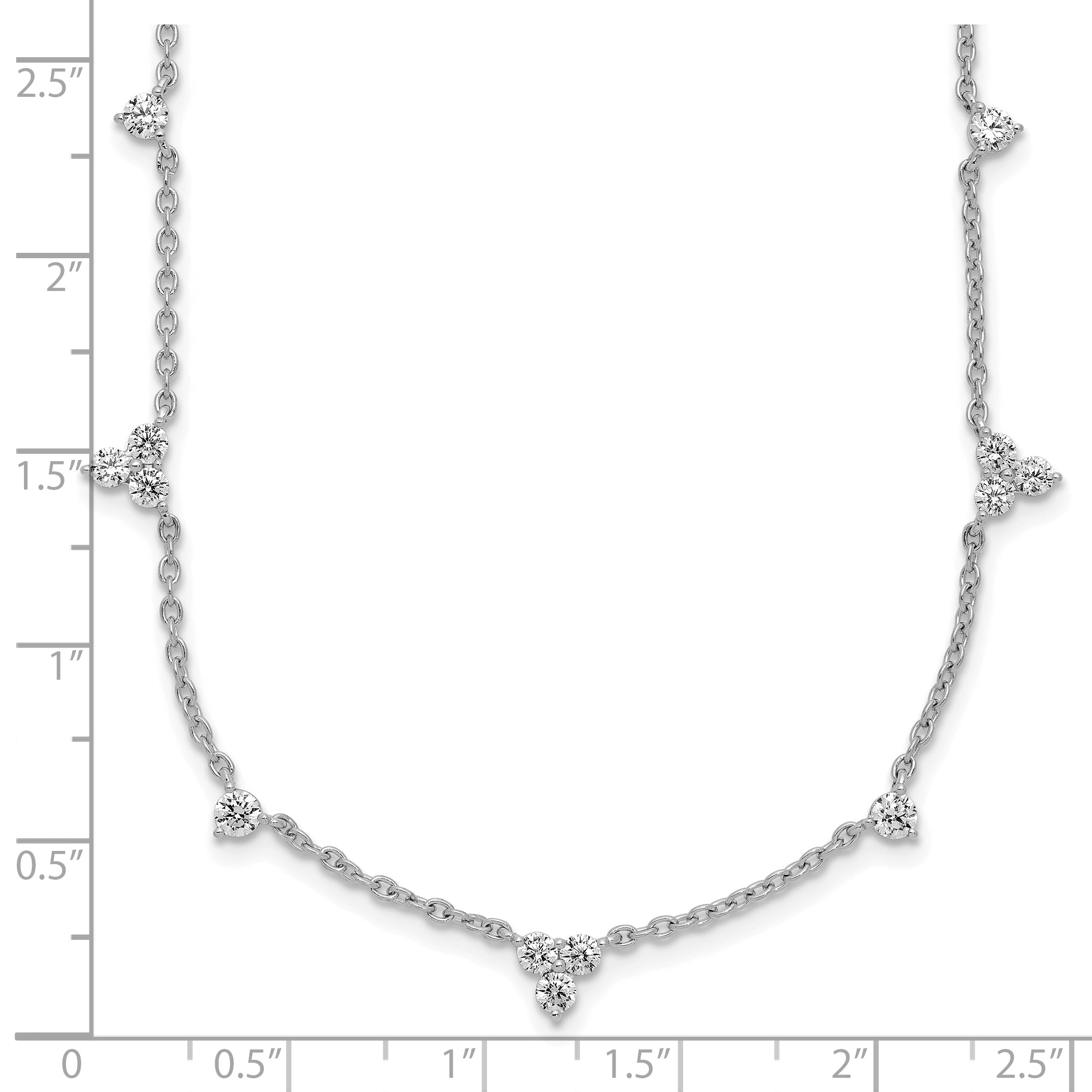 14k White Gold 1 3/4 carat Lab Grown Diamond VS/SI+ G+ Eleven Station 18 inch Necklace