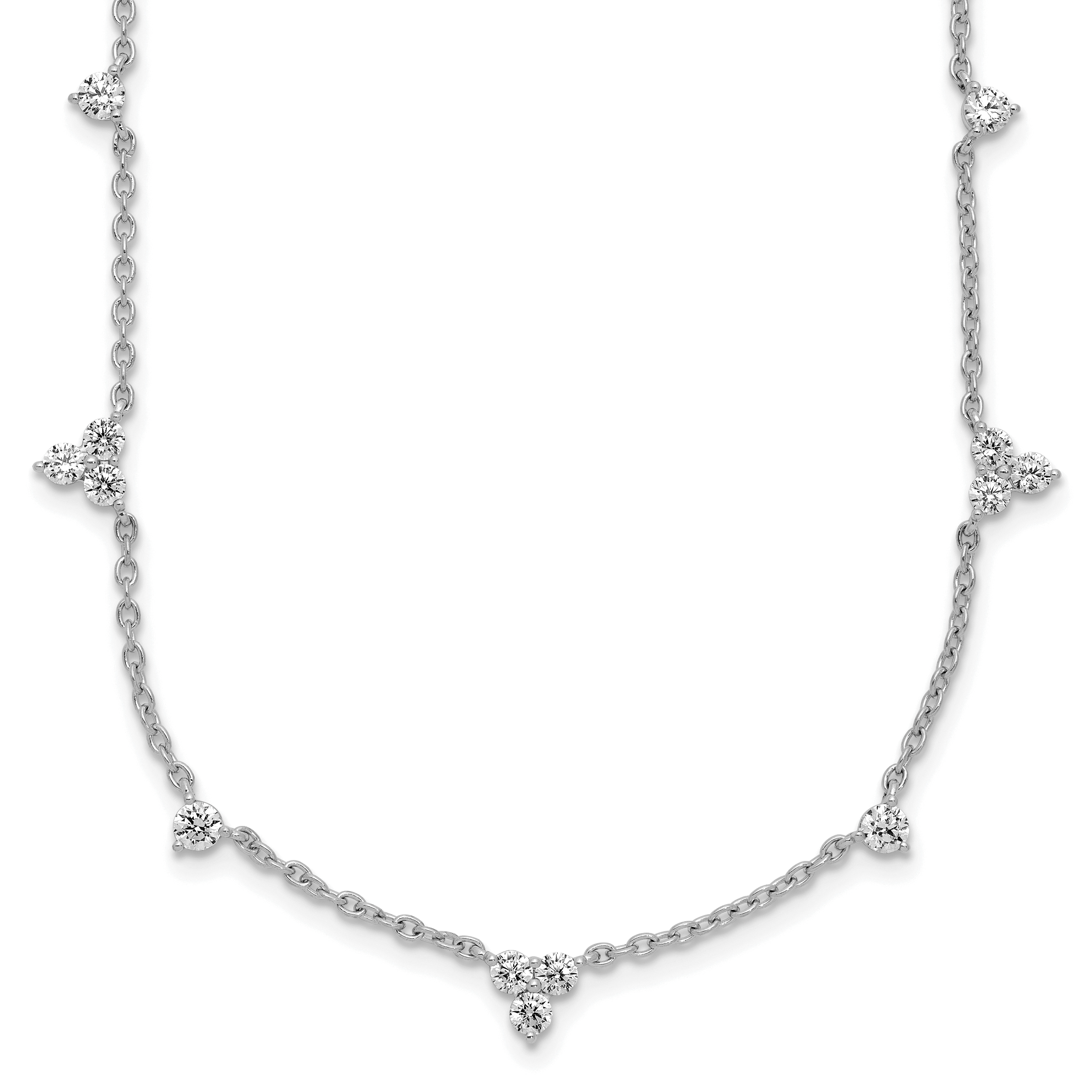 14k White Gold 1 3/4 carat Lab Grown Diamond VS/SI+ G+ Eleven Station 18 inch Necklace Main image