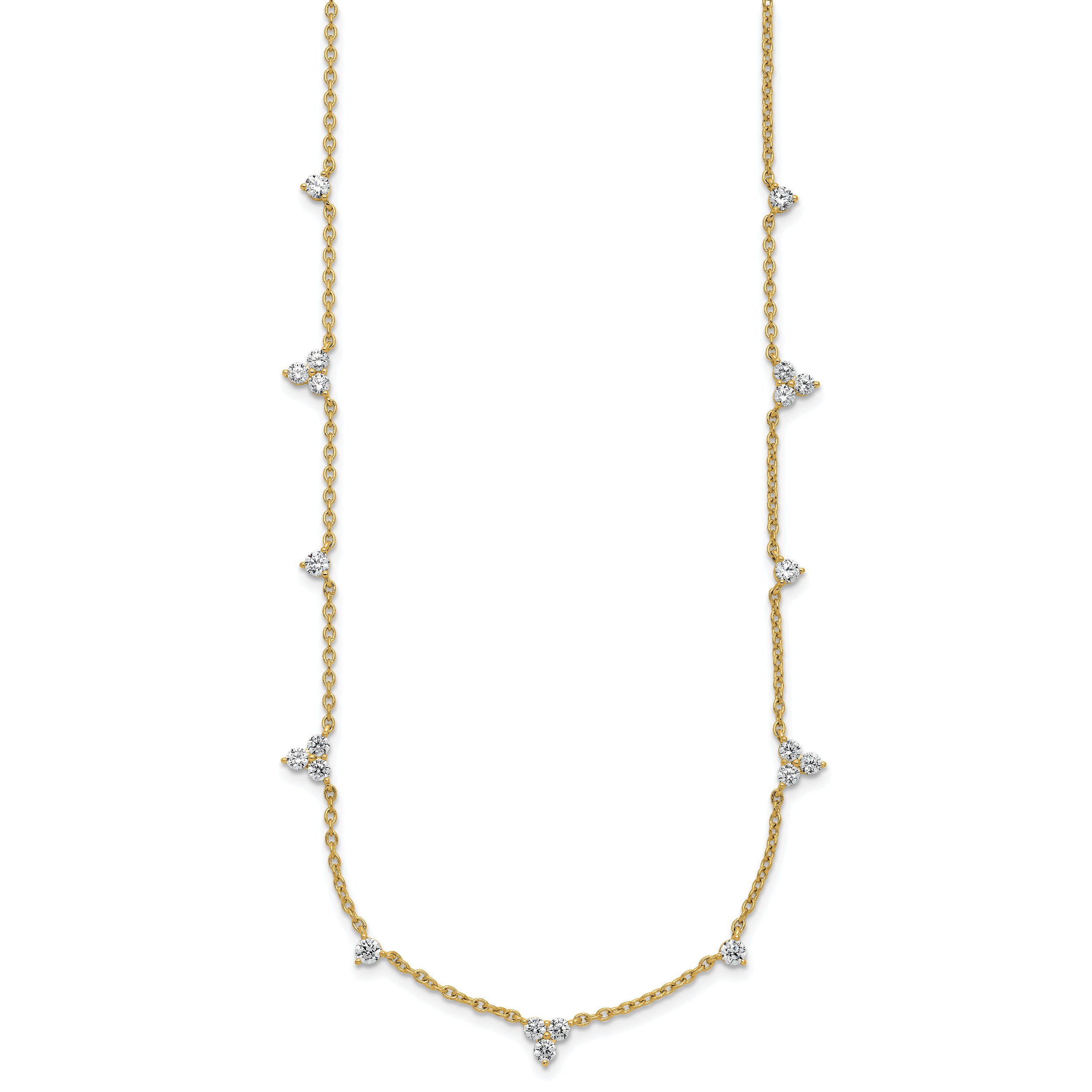 14k 1 3/4 carat Lab Grown Diamond VS/SI+ G+ Eleven Station 18 inch Necklace