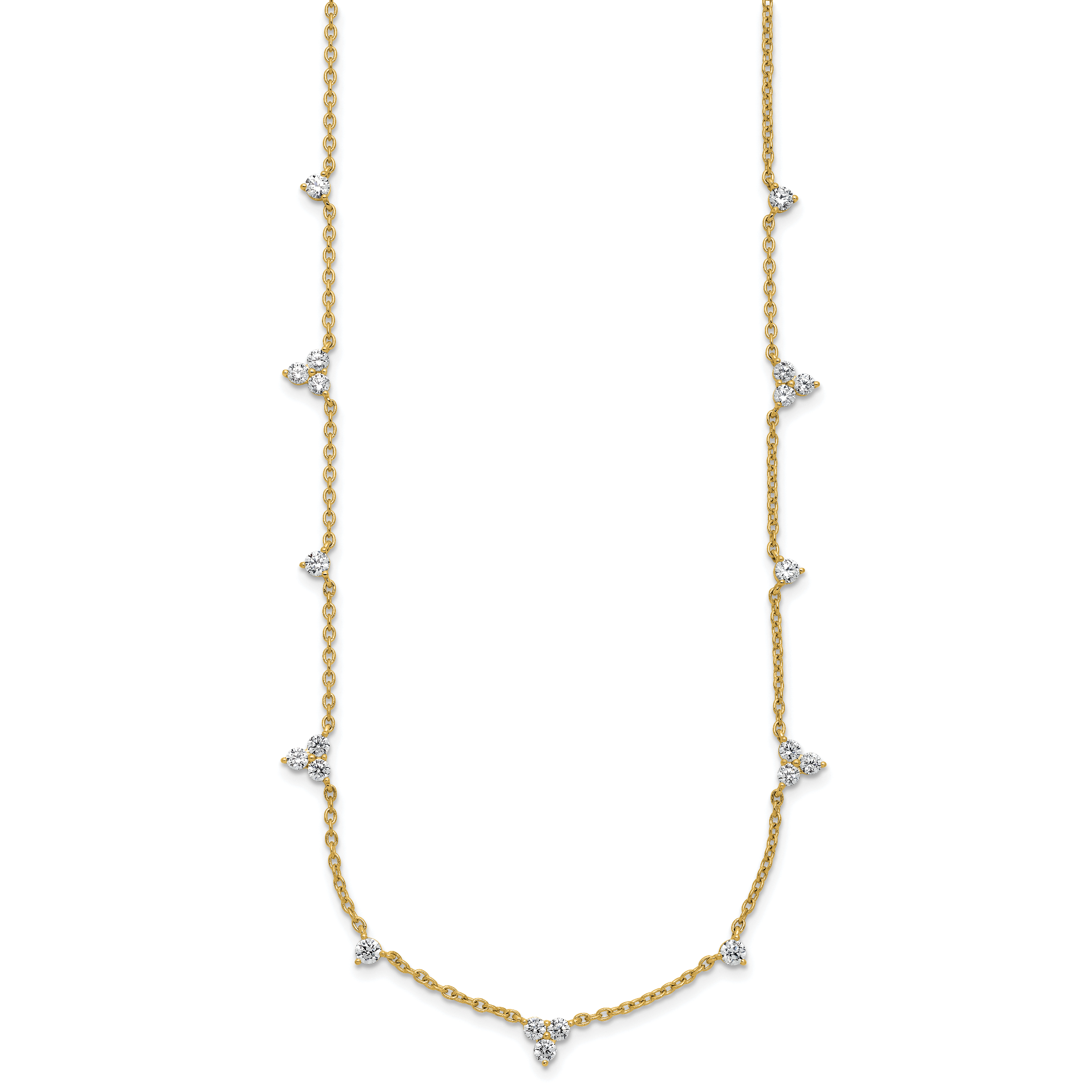 14k 1 3/4 carat Lab Grown Diamond VS/SI+ G+ Eleven Station 18 inch Necklace Secondary image