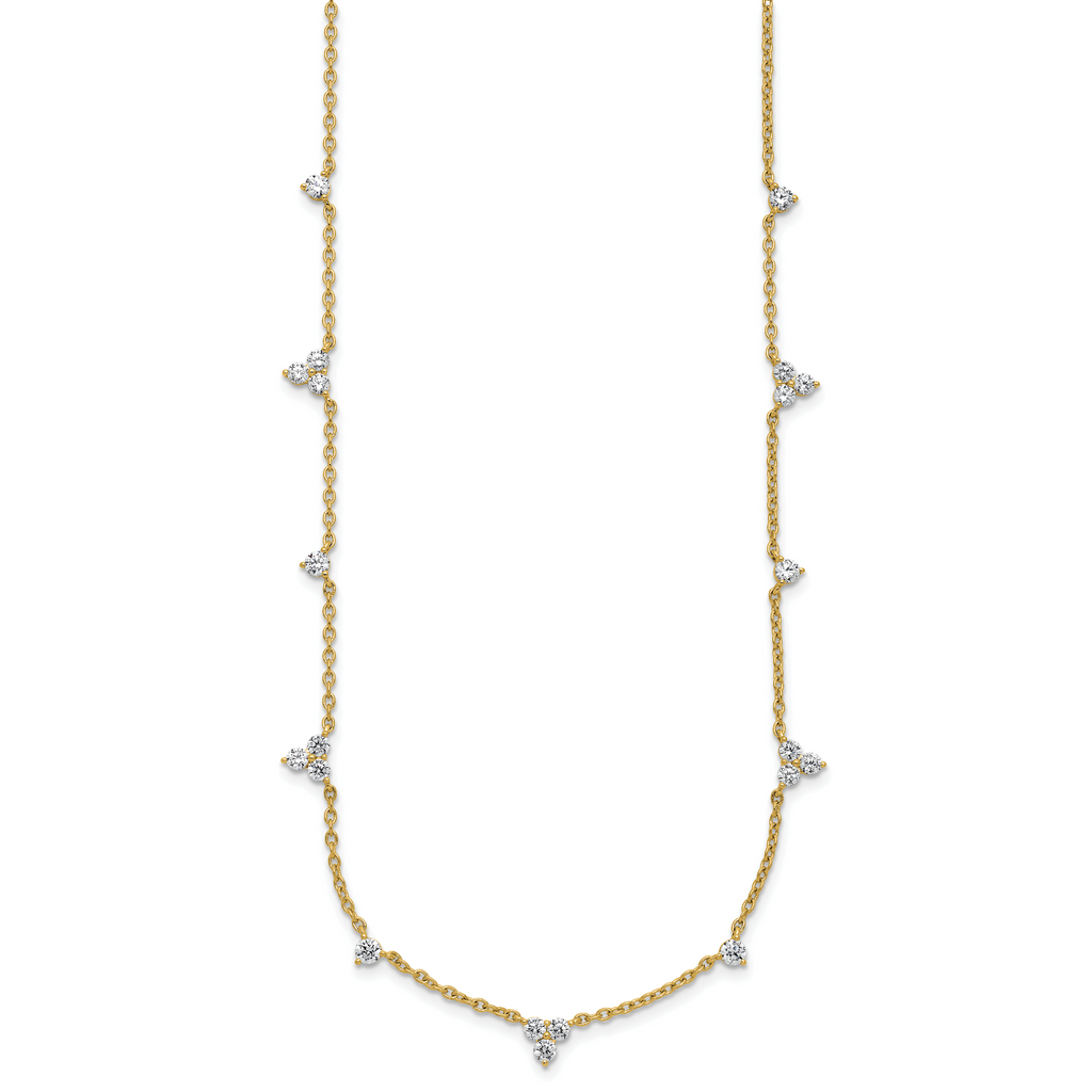 14k 1 3/4 carat Lab Grown Diamond VS/SI+ G+ Eleven Station 18 inch Necklace