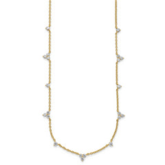 14k 1 3/4 carat Lab Grown Diamond VS/SI+ G+ Eleven Station 18 inch Necklace