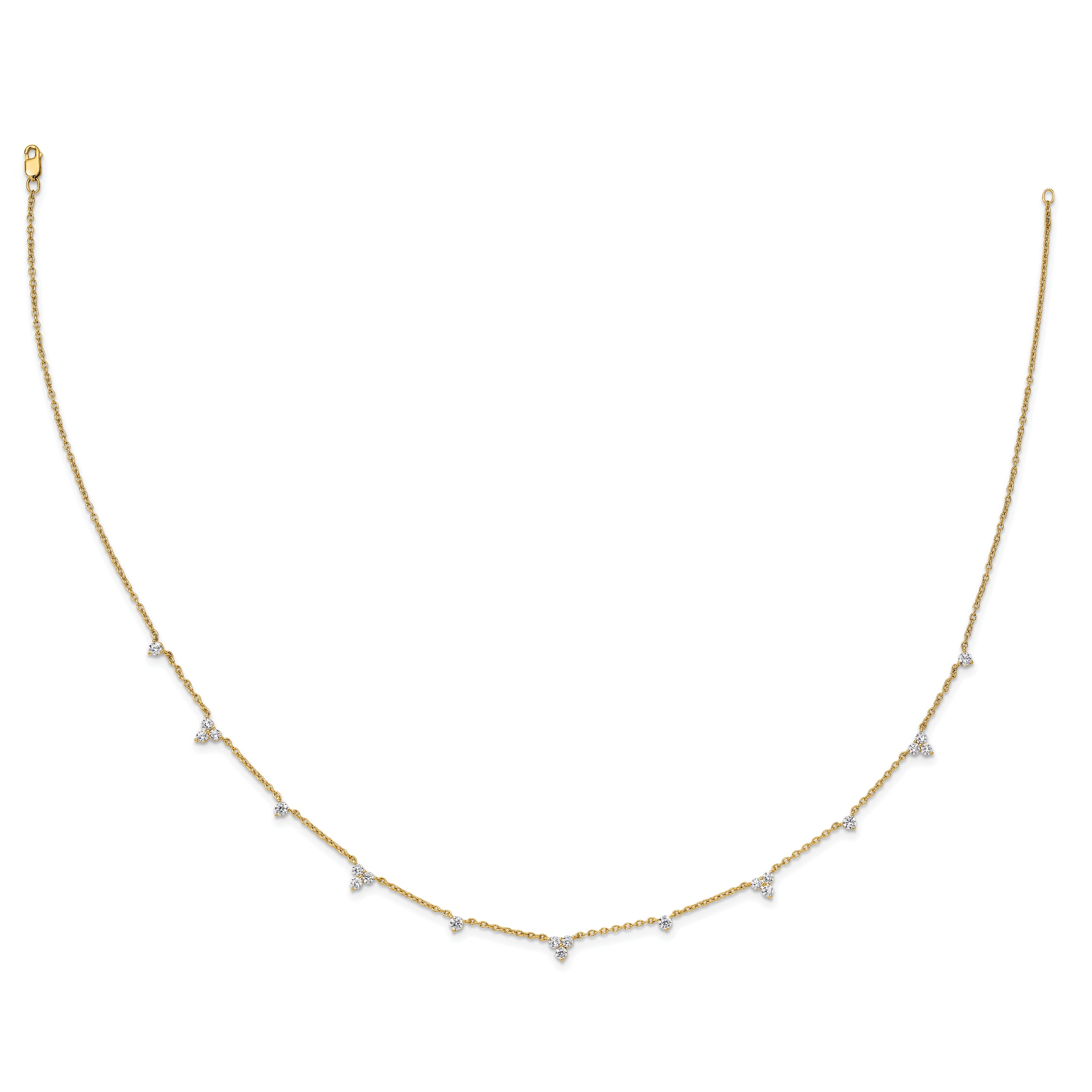 14k 1 3/4 carat Lab Grown Diamond VS/SI+ G+ Eleven Station 18 inch Necklace