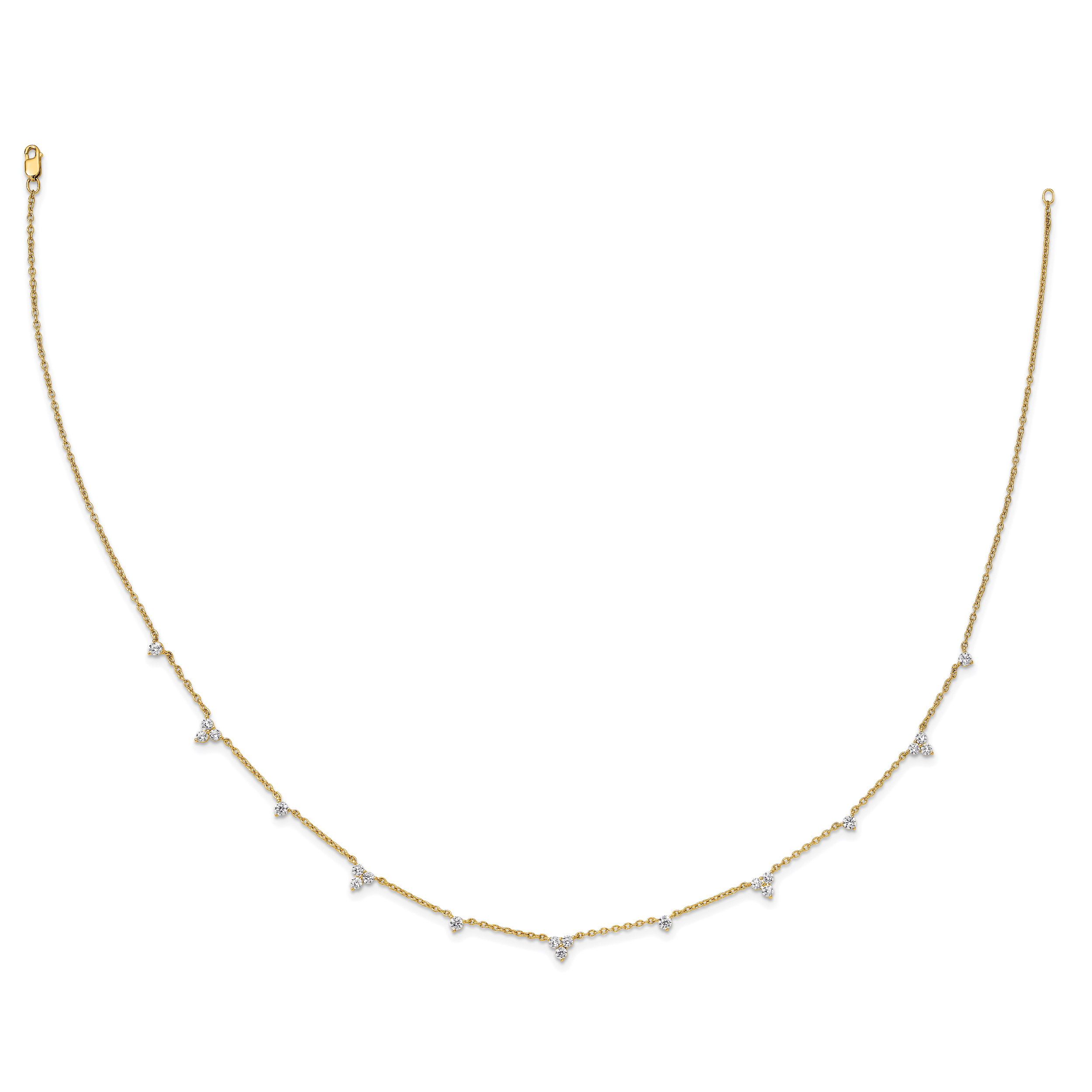 14k 1 3/4 carat Lab Grown Diamond VS/SI+ G+ Eleven Station 18 inch Necklace