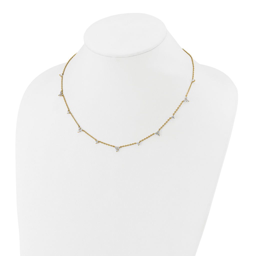 14k 1 3/4 carat Lab Grown Diamond VS/SI+ G+ Eleven Station 18 inch Necklace