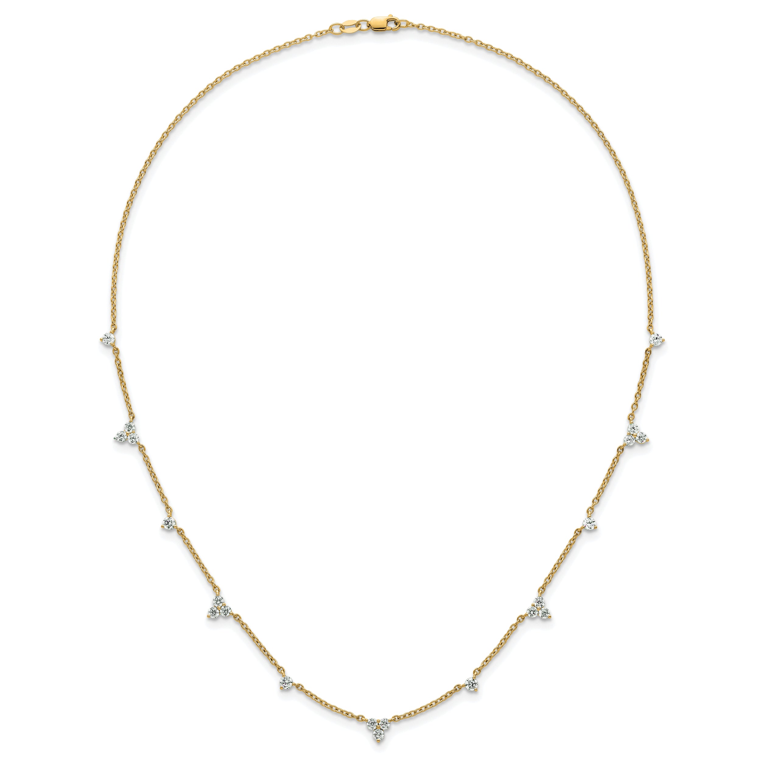 14k 1 3/4 carat Lab Grown Diamond VS/SI+ G+ Eleven Station 18 inch Necklace