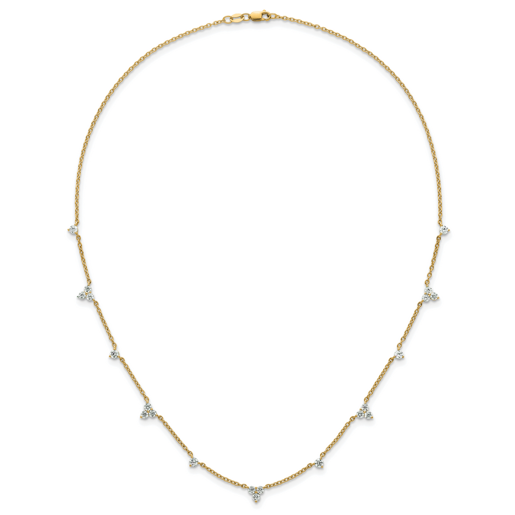 14k 1 3/4 carat Lab Grown Diamond VS/SI+ G+ Eleven Station 18 inch Necklace