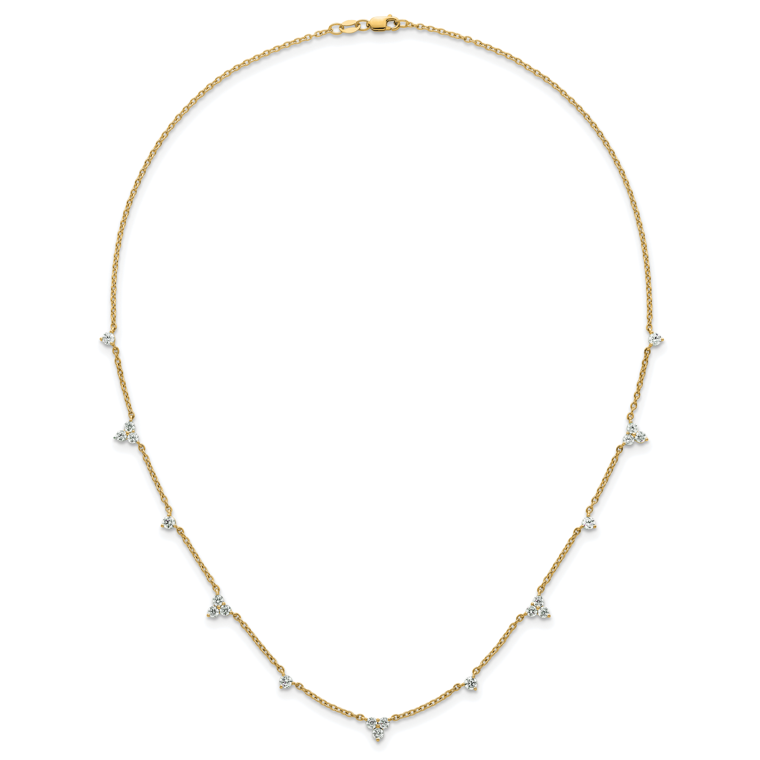 14k 1 3/4 carat Lab Grown Diamond VS/SI+ G+ Eleven Station 18 inch Necklace