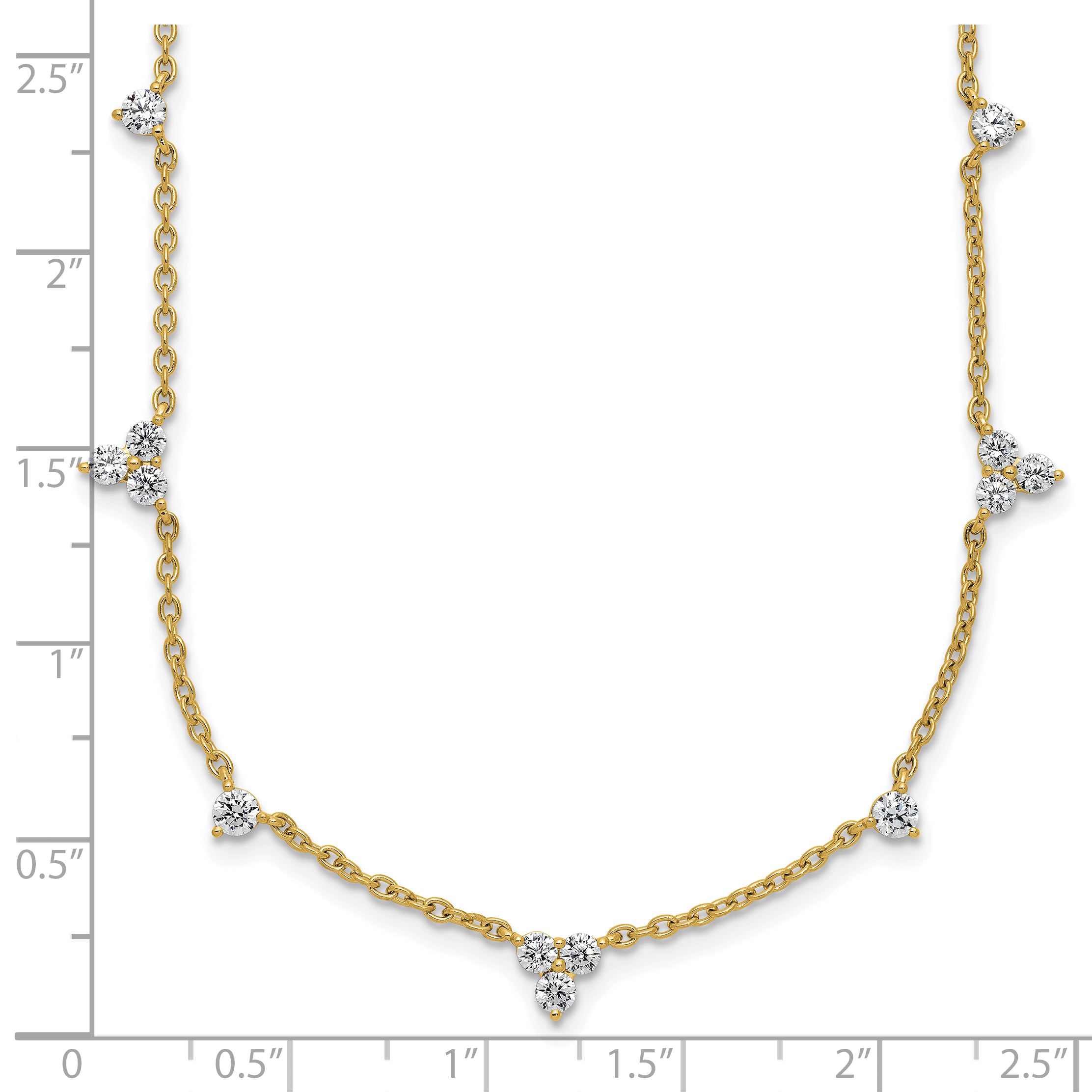 14k 1 3/4 carat Lab Grown Diamond VS/SI+ G+ Eleven Station 18 inch Necklace