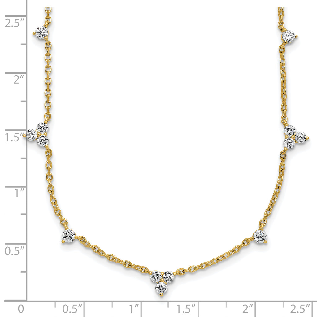 14k 1 3/4 carat Lab Grown Diamond VS/SI+ G+ Eleven Station 18 inch Necklace