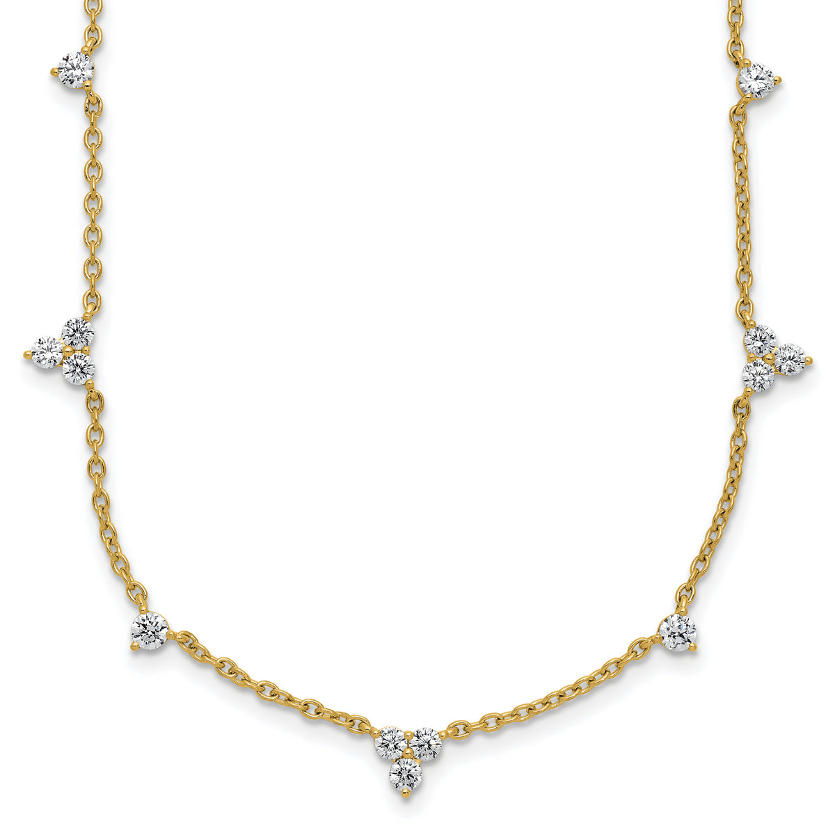 14k 1 3/4 carat Lab Grown Diamond VS/SI+ G+ Eleven Station 18 inch Necklace