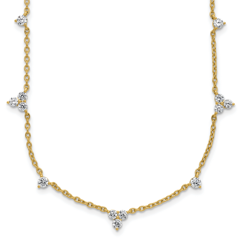 14k 1 3/4 carat Lab Grown Diamond VS/SI+ G+ Eleven Station 18 inch Necklace