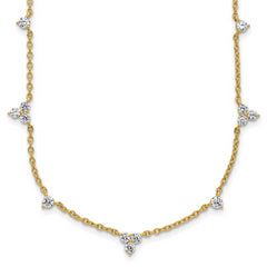 14k 1 3/4 carat Lab Grown Diamond VS/SI+ G+ Eleven Station 18 inch Necklace
