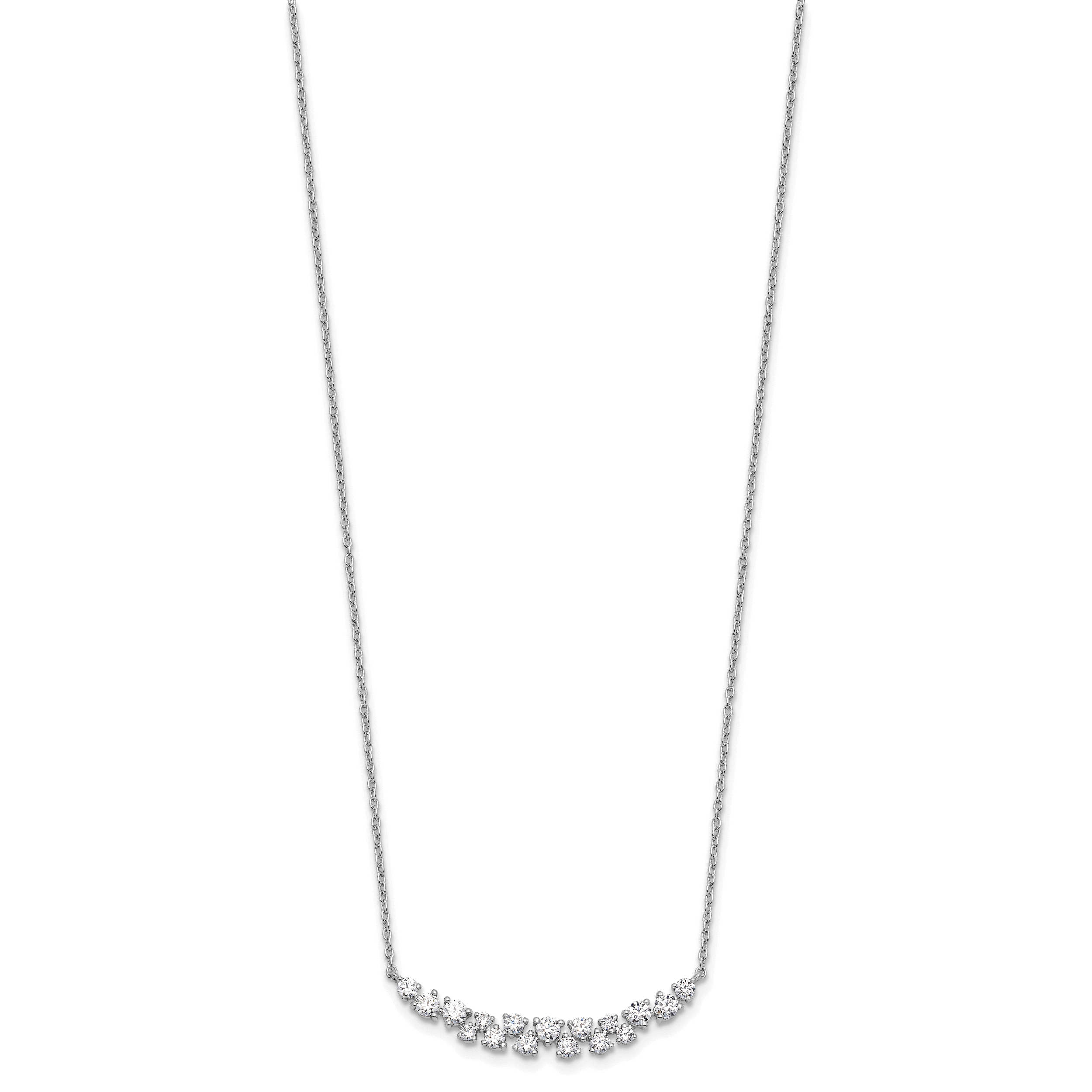14k White Gold 7/8 carat Lab Grown Diamond VS/SI+ G+ Complete 18 inch Fashion Bar Necklace Secondary image