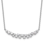 14k White Gold 7/8 carat Lab Grown Diamond VS/SI+ G+ Complete 18 inch Fashion Bar Necklace