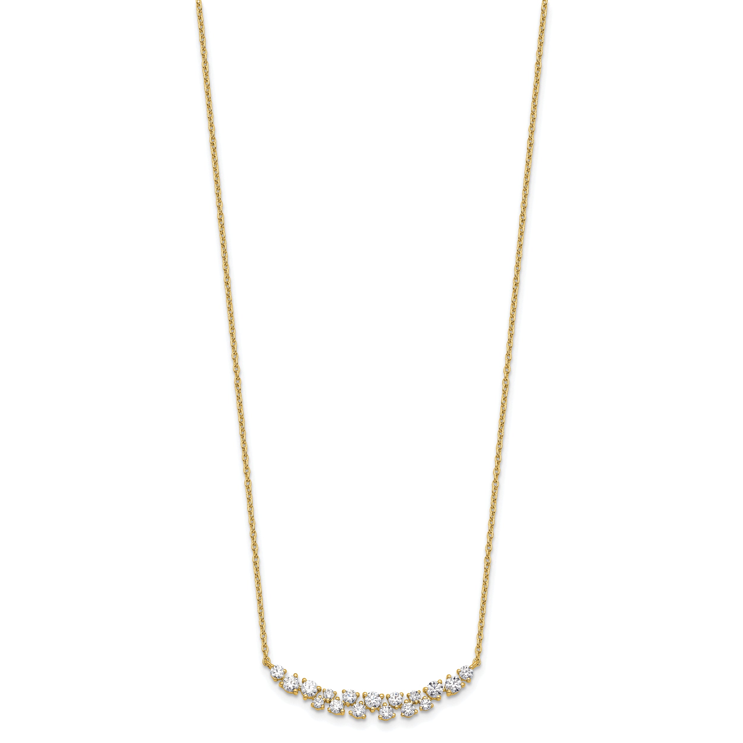 14k 7/8 carat Lab Grown Diamond VS/SI+ G+ Complete 18 inch Fashion Bar Necklace