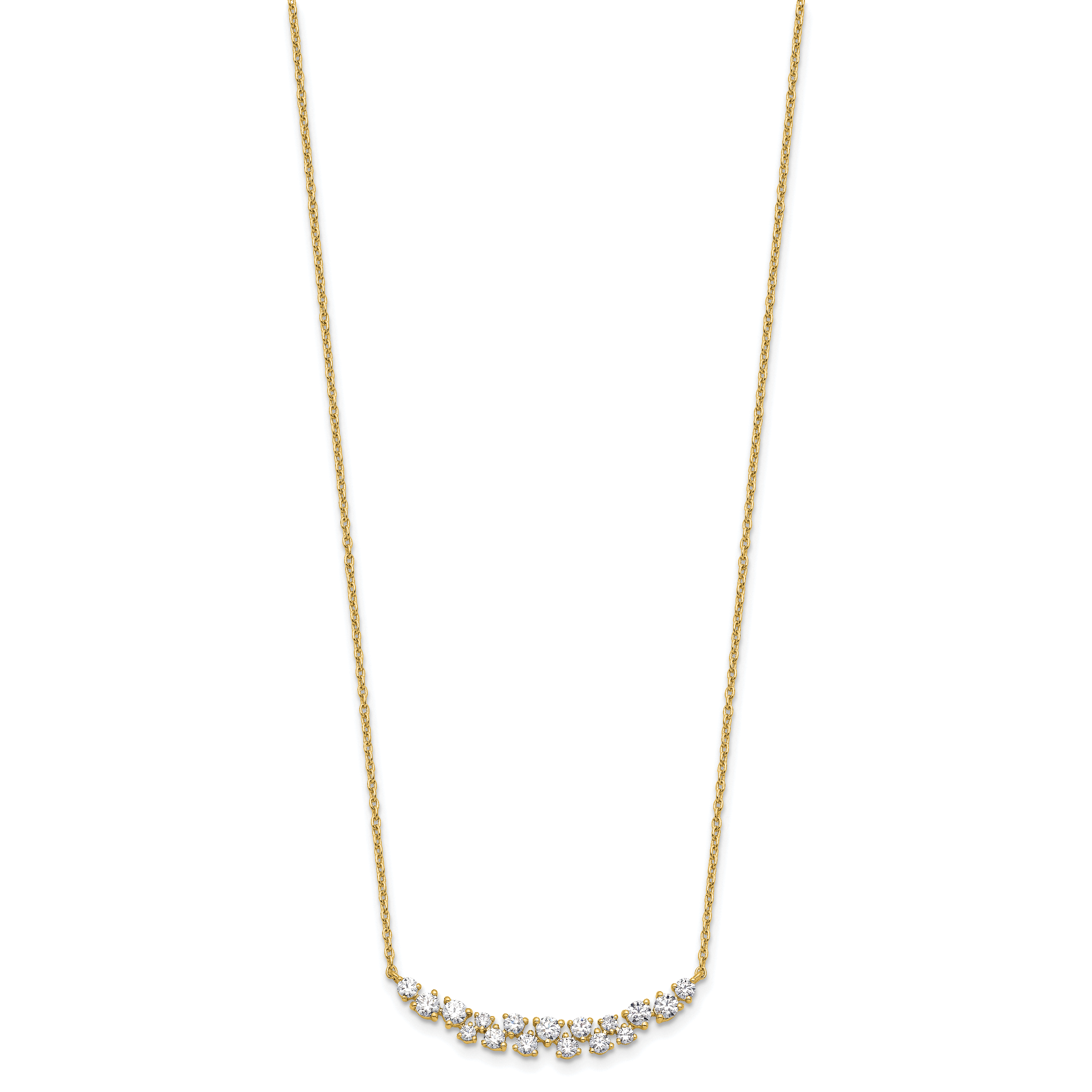 14k 7/8 carat Lab Grown Diamond VS/SI+ G+ Complete 18 inch Fashion Bar Necklace Secondary image