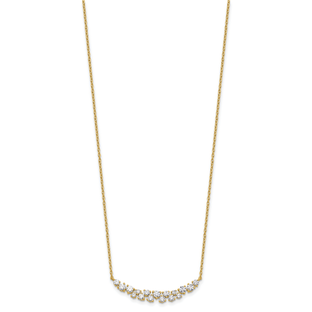 14k 7/8 carat Lab Grown Diamond VS/SI+ G+ Complete 18 inch Fashion Bar Necklace