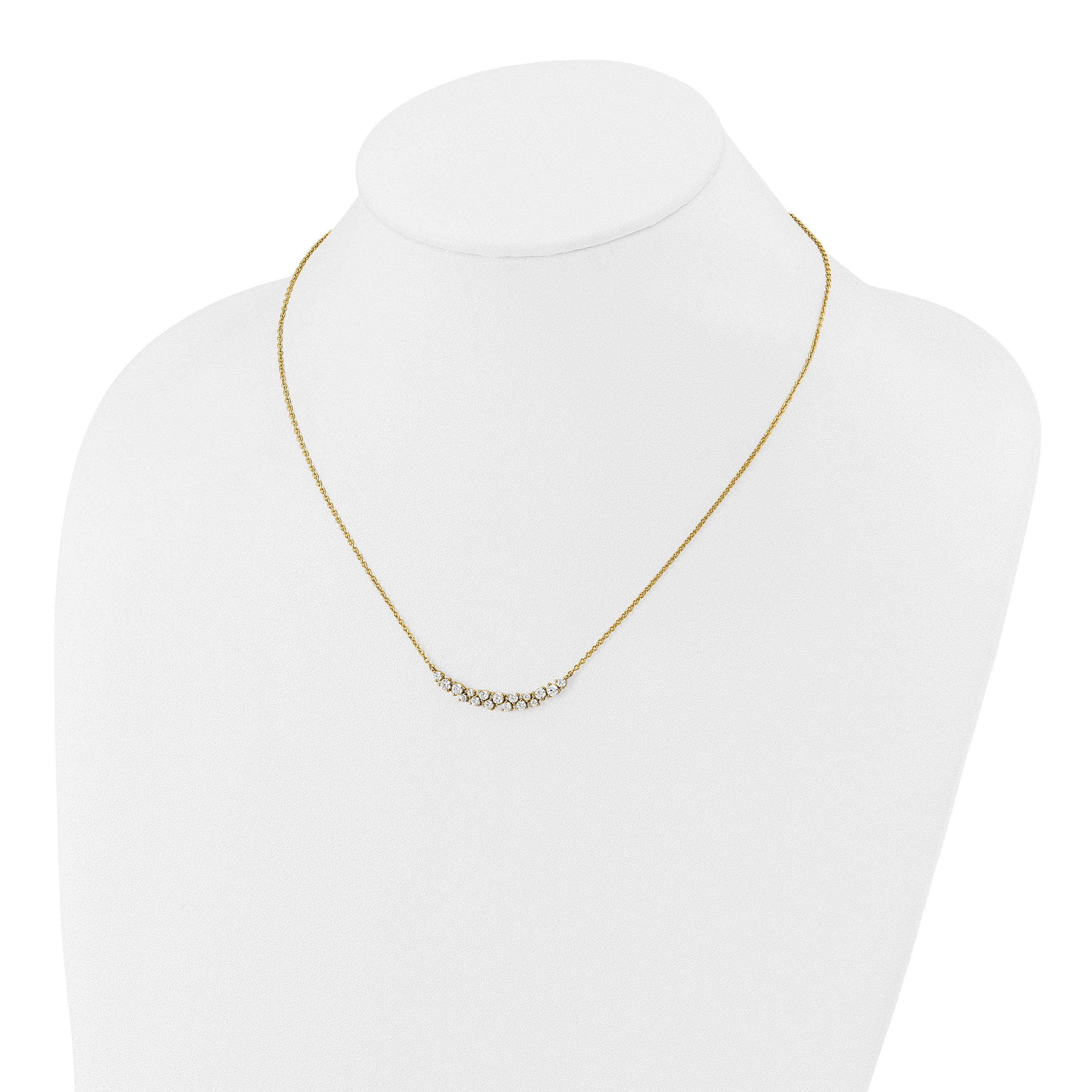 14k 7/8 carat Lab Grown Diamond VS/SI+ G+ Complete 18 inch Fashion Bar Necklace