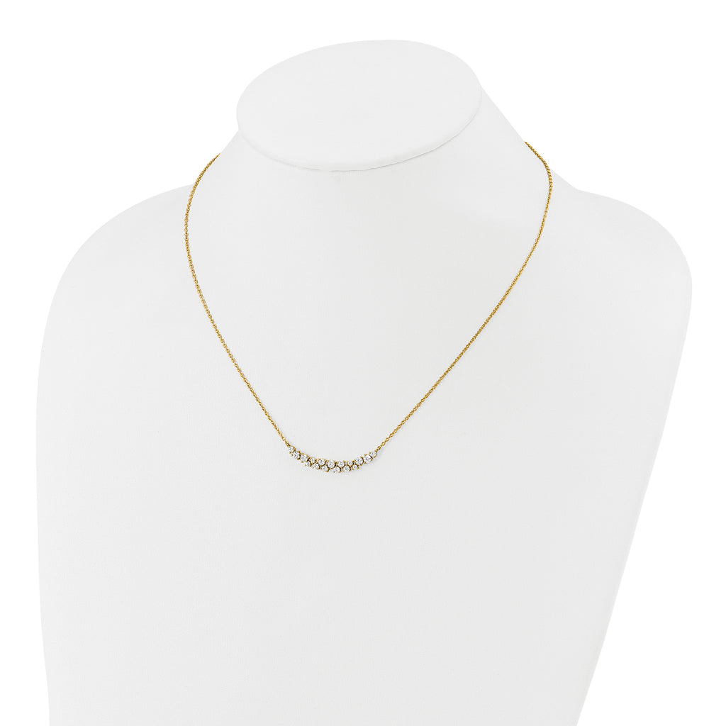14k 7/8 carat Lab Grown Diamond VS/SI+ G+ Complete 18 inch Fashion Bar Necklace