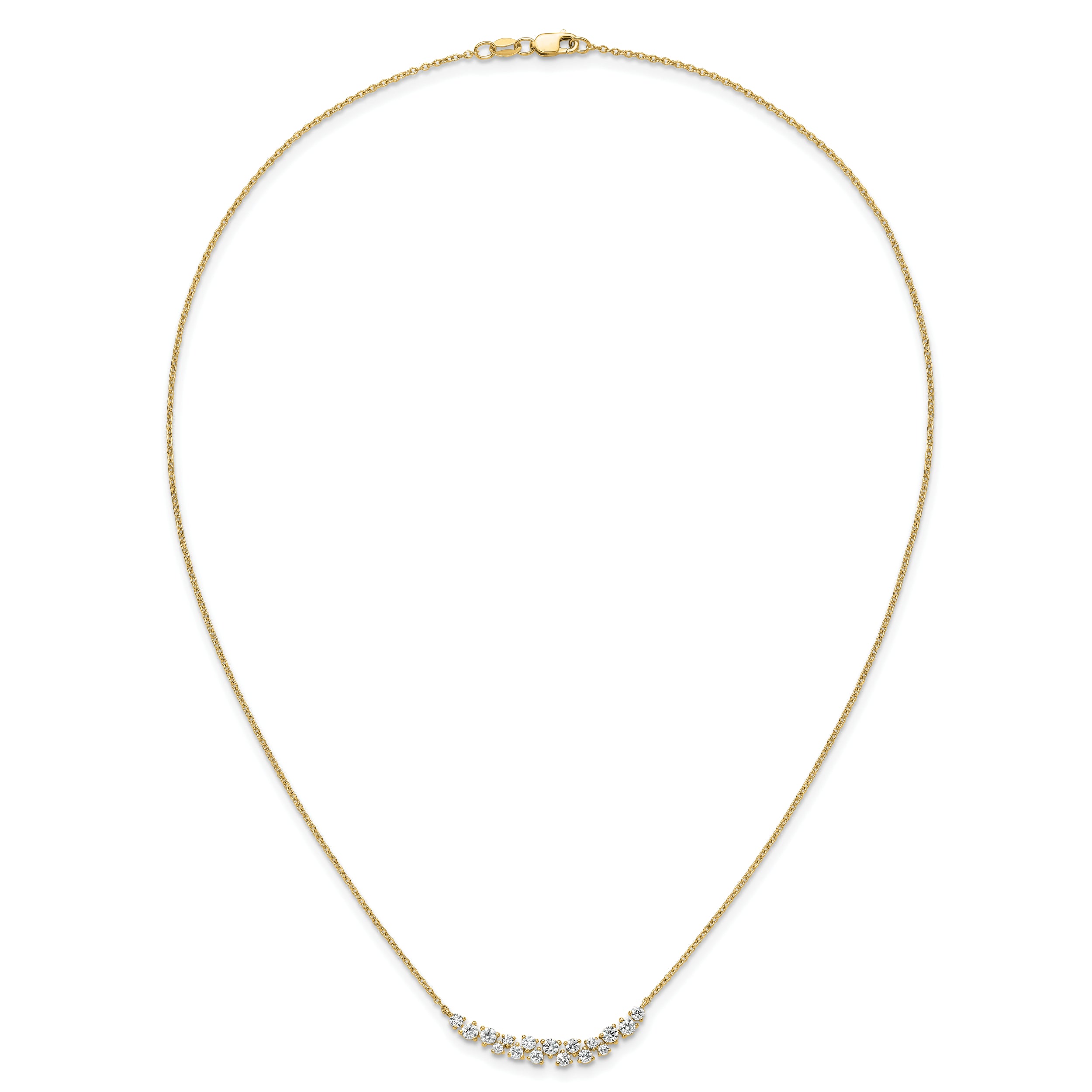 14k 7/8 carat Lab Grown Diamond VS/SI+ G+ Complete 18 inch Fashion Bar Necklace