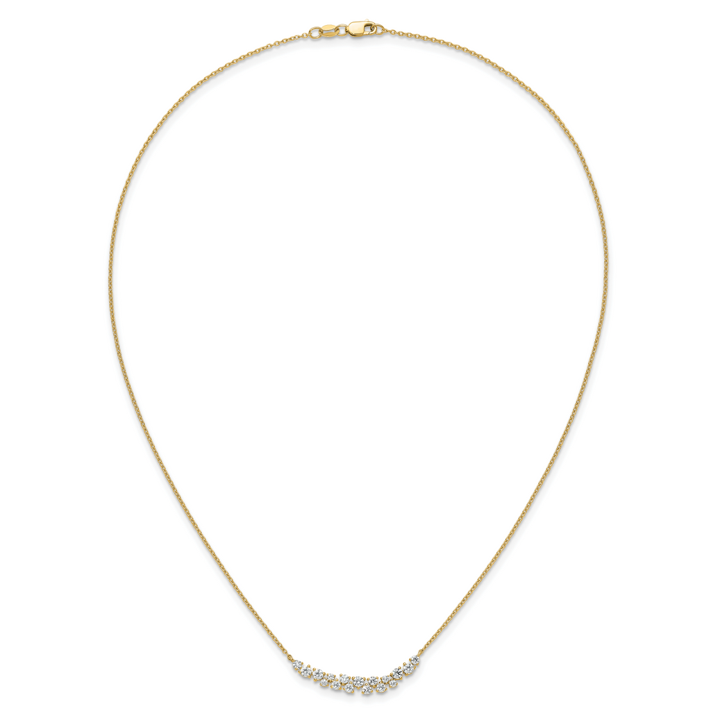 14k 7/8 carat Lab Grown Diamond VS/SI+ G+ Complete 18 inch Fashion Bar Necklace