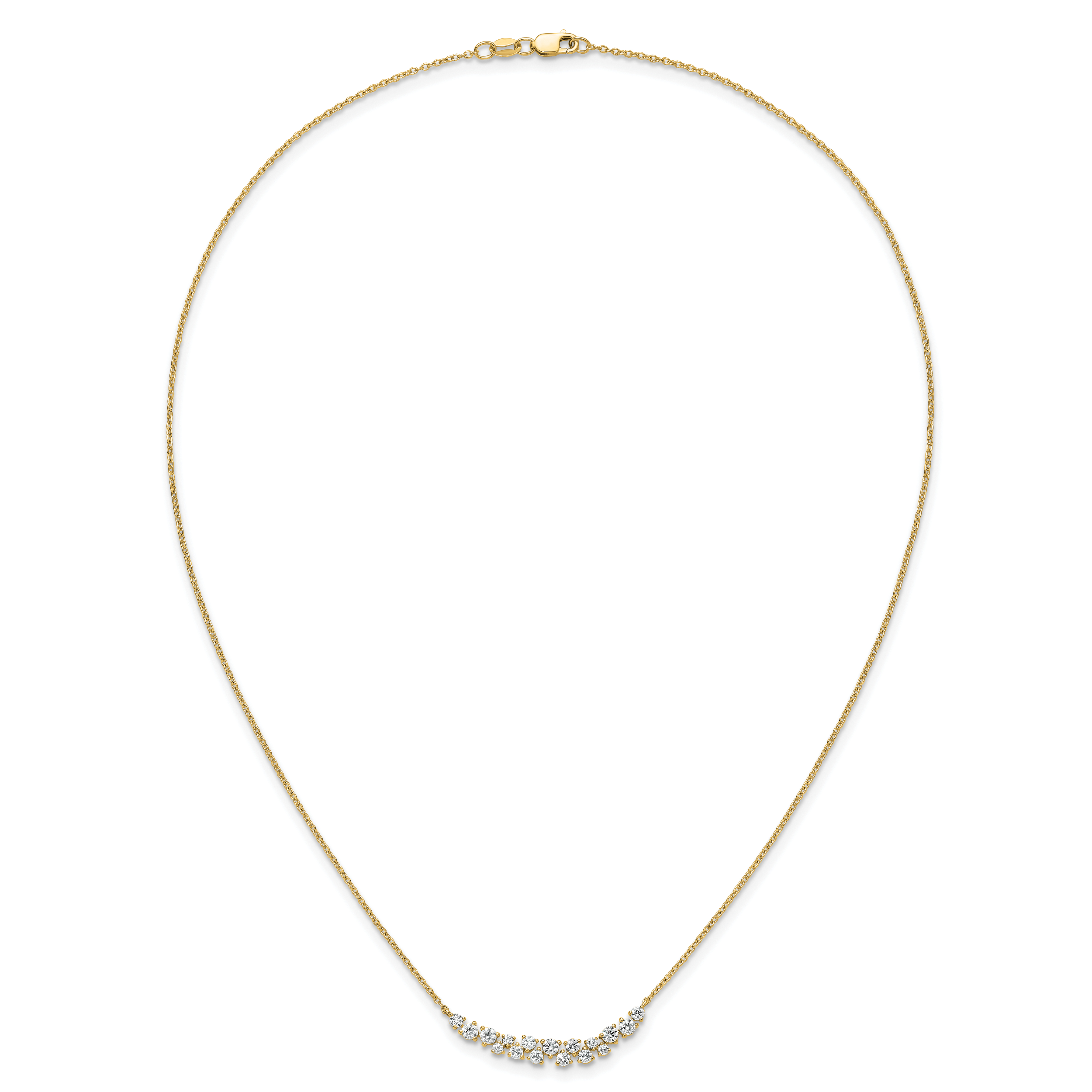 14k 7/8 carat Lab Grown Diamond VS/SI+ G+ Complete 18 inch Fashion Bar Necklace