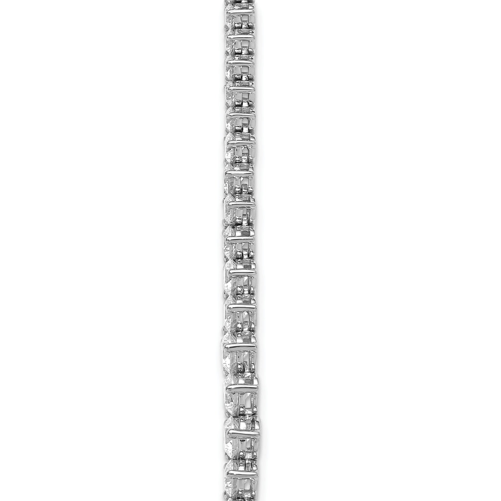 14k White Gold 16 1/3 carat Lab Grown Diamond VS+ F+ Complete Round 18 inch Graduated Tennis Necklace