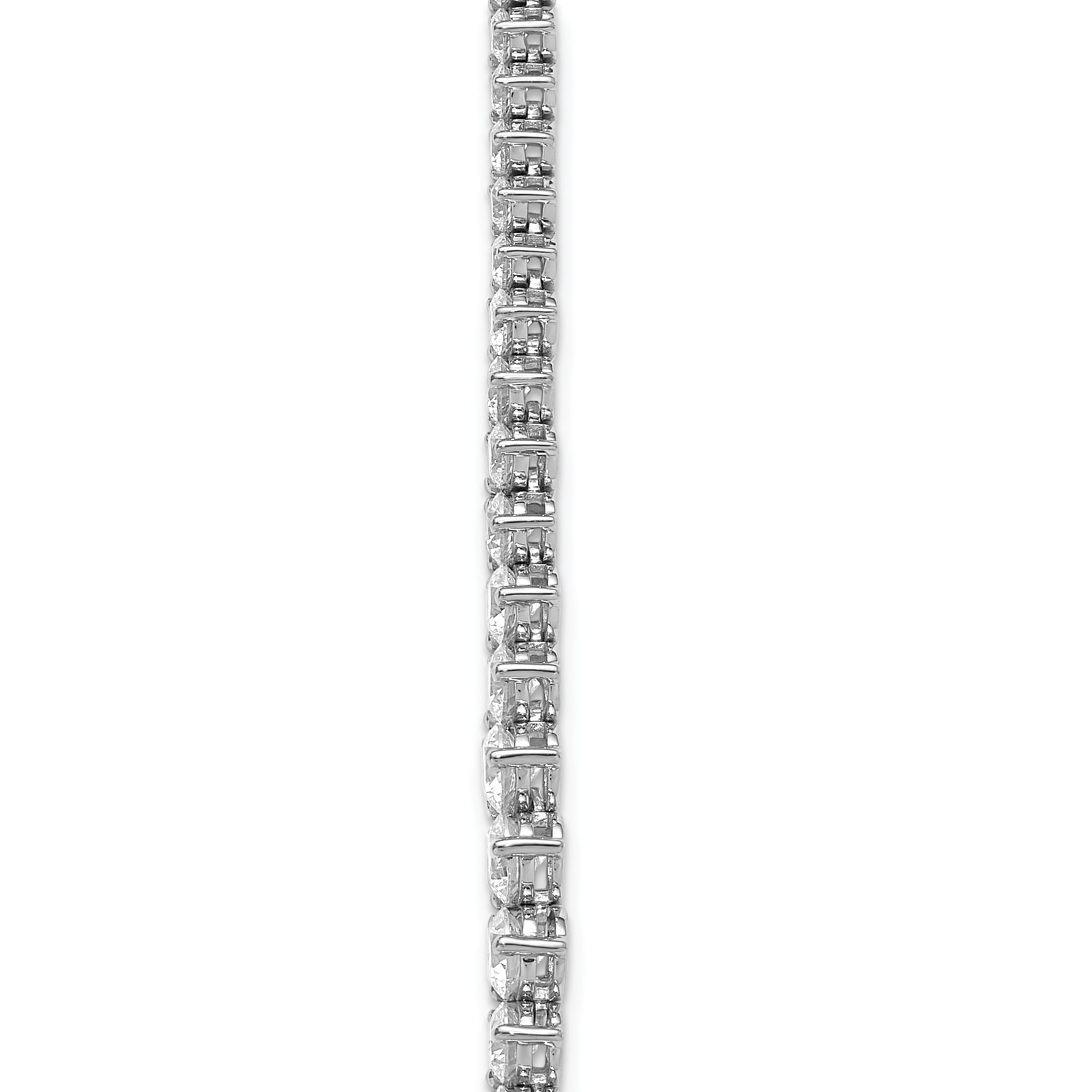 14k White Gold 16 1/3 carat Certified Lab Grown Diamond VS+ F+ Complete Round 18 inch Graduated Tennis Necklace