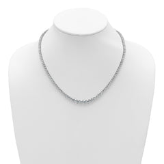 14k White Gold 16 1/3 carat Certified Lab Grown Diamond VS+ F+ Complete Round 18 inch Graduated Tennis Necklace
