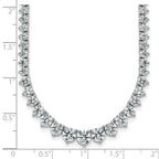 14k White Gold 16 1/3 carat Certified Lab Grown Diamond VS+ F+ Complete Round 18 inch Graduated Tennis Necklace
