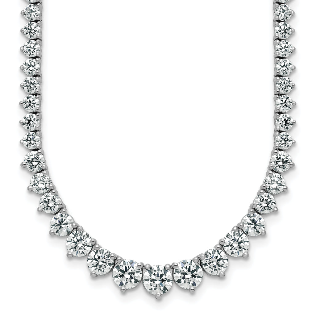 14k White Gold 16 1/3 carat Certified Lab Grown Diamond VS/SI+ G+ Complete Round 18 inch Graduated Tennis Necklace