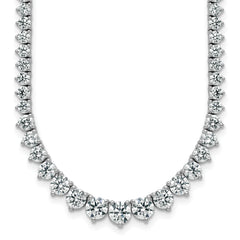 14k White Gold 16 1/3 carat Certified Lab Grown Diamond VS+ F+ Complete Round 18 inch Graduated Tennis Necklace