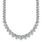 14k White Gold 16 1/3 carat Lab Grown Diamond VS/SI+ G+ Complete Round 18 inch Graduated Tennis Necklace