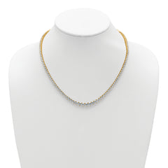 14k 16 1/3 carat Lab Grown Diamond VS+ F+ Complete Round 18 inch Graduated Tennis Necklace