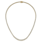 14k 16 1/3 carat Lab Grown Diamond VS/SI+ G+ Complete Round 18 inch Graduated Tennis Necklace
