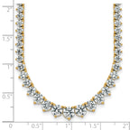 14k 16 1/3 carat Certified Lab Grown Diamond VS+ F+ Complete Round 18 inch Graduated Tennis Necklace