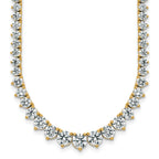 14k 16 1/3 carat Certified Lab Grown Diamond VS/SI+ G+ Complete Round 18 inch Graduated Tennis Necklace